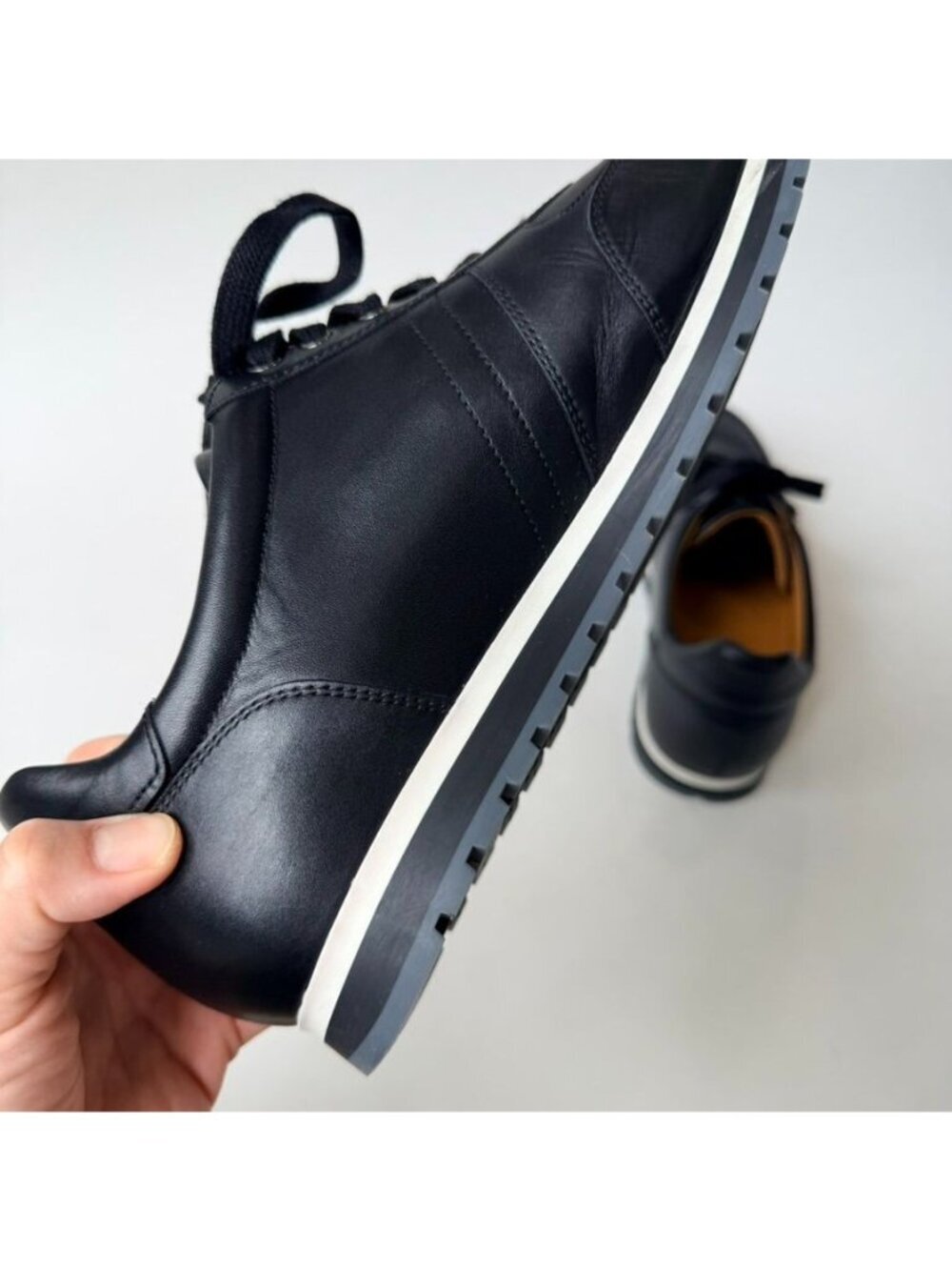 Magnanni Zubiri Leather Sneakers Black Men's Size 9.5 - Picture 9 of 12
